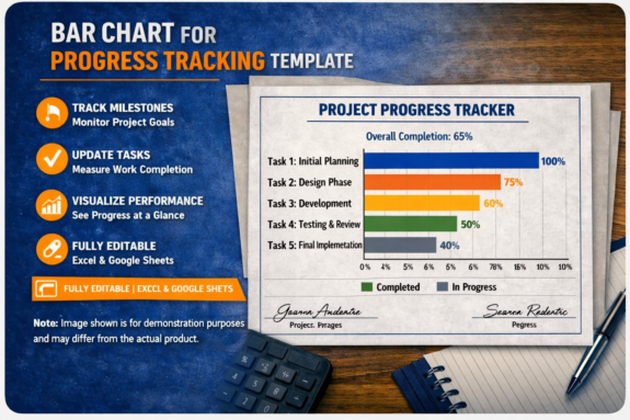 Bar Chart for Progress Tracking Template