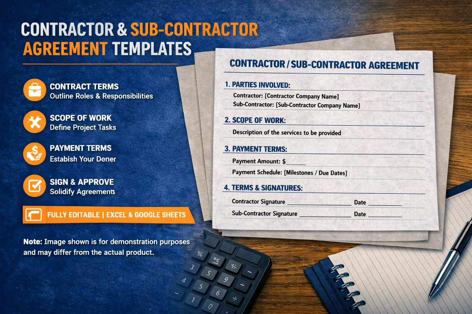 CONTRACTOR-SUB CONTRACTOR AGREEMENT Template