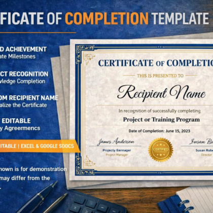 Certificate of Completion Template
