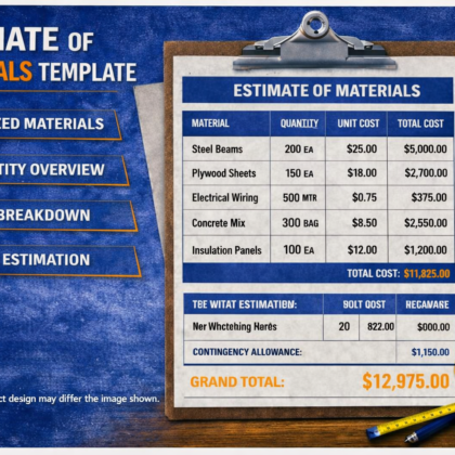 ESTIMATE OF MATERIALS TEMPLATES