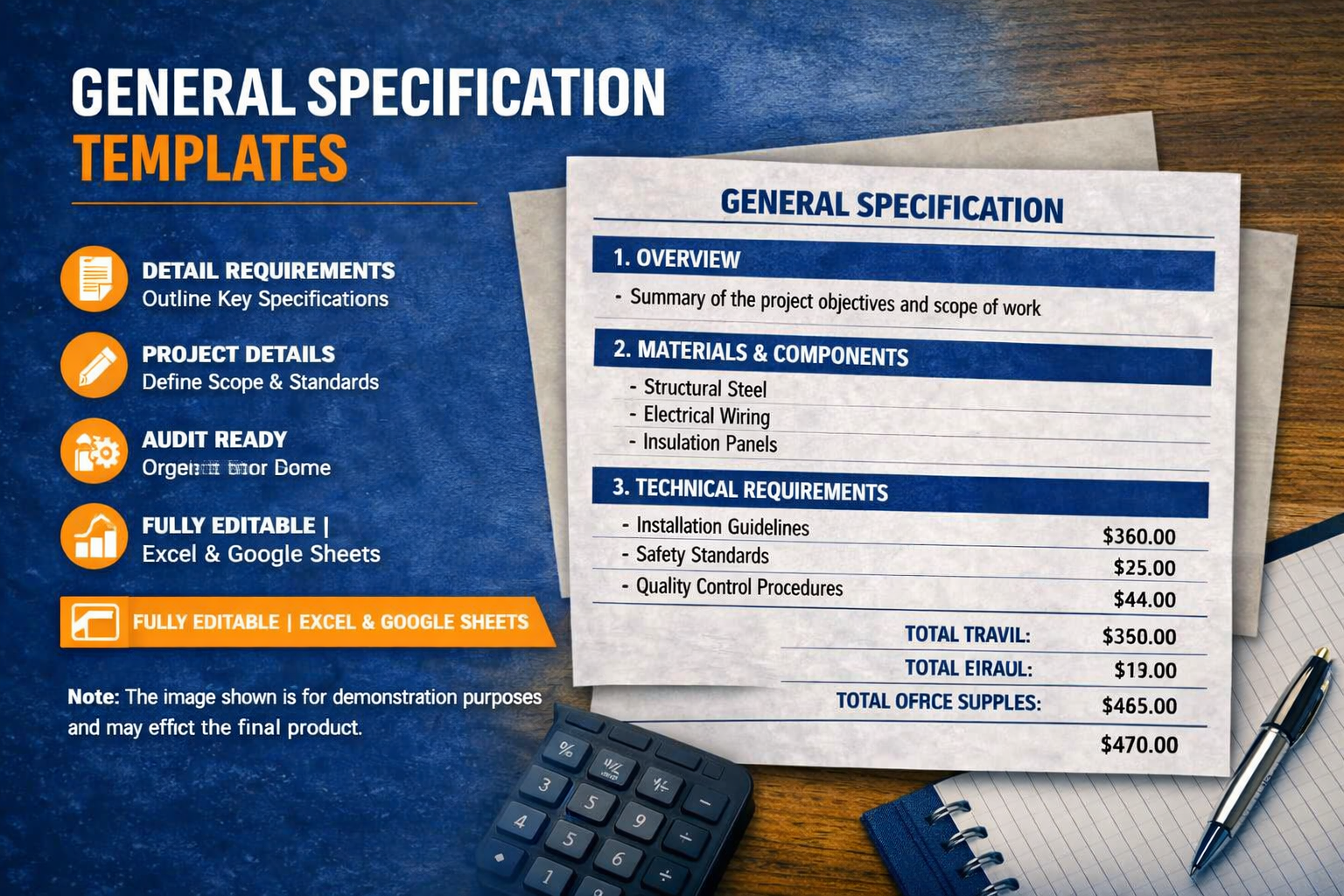 GENERAL SPECIFICATIONS Templates