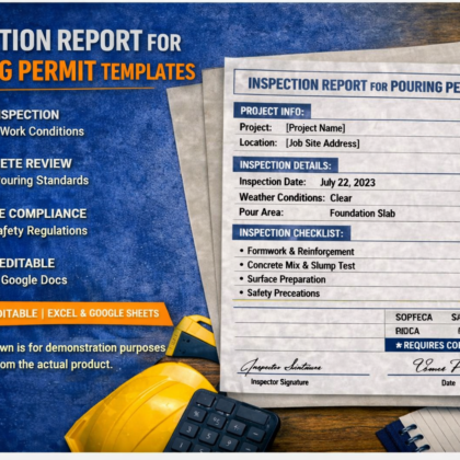 Inspection report for Pouring Permit Template